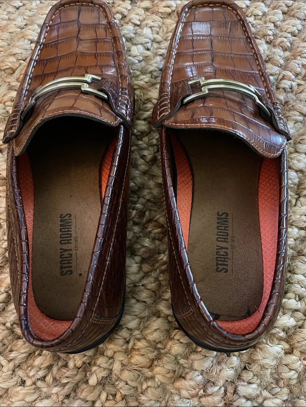 Stacy Adams Brown Croc- designed Loafers
